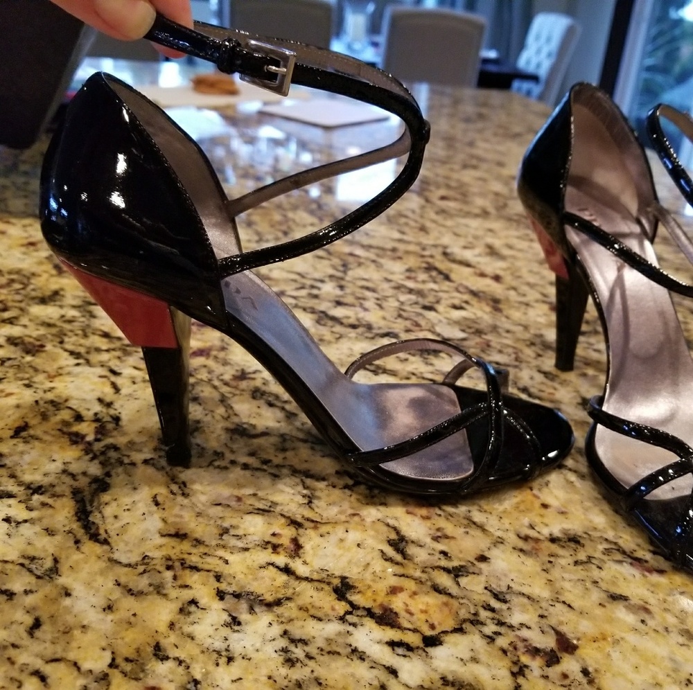 Prada Calzature Donna patent leather strappy heel